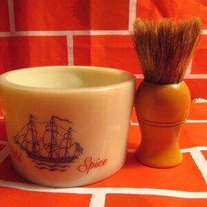 Vintage Old Spice Shulton Shaving Mug and Badger Brush